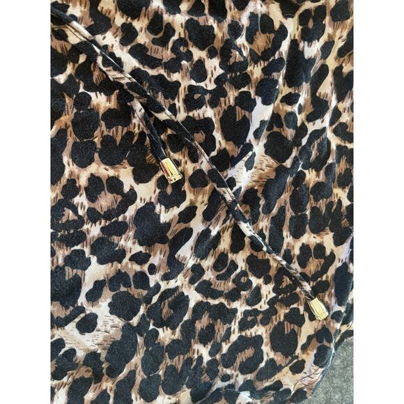 LASCANA Leopard Print Swimsuit Cover, 3/4 Sleeve, Gold Zip, S, Pre-Owned - Picture 5 of 9